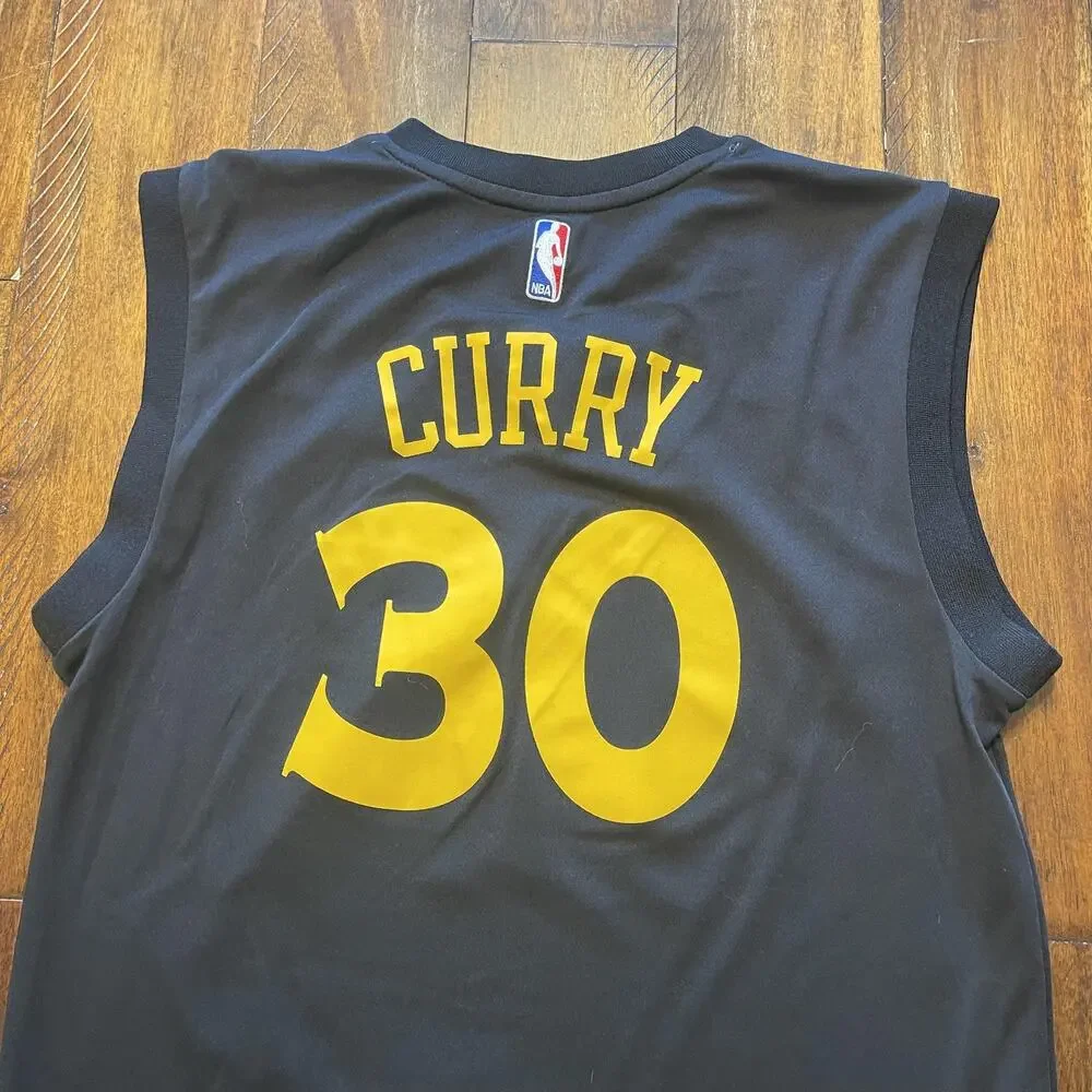 Golden State Warriors Jersey Mens Small NBA Champs 2015 Adidas Curry 30 Black